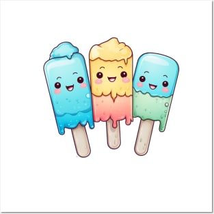 Cute Kawaii Popsicles Posters and Art